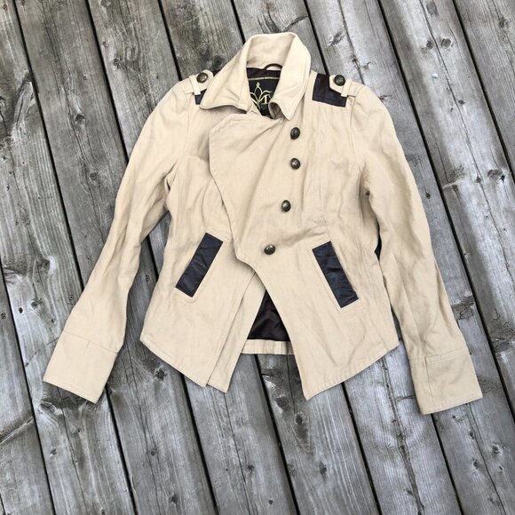 Vintage Mackage Double Closure Leather Trim Jacket - Picture 2 of 13